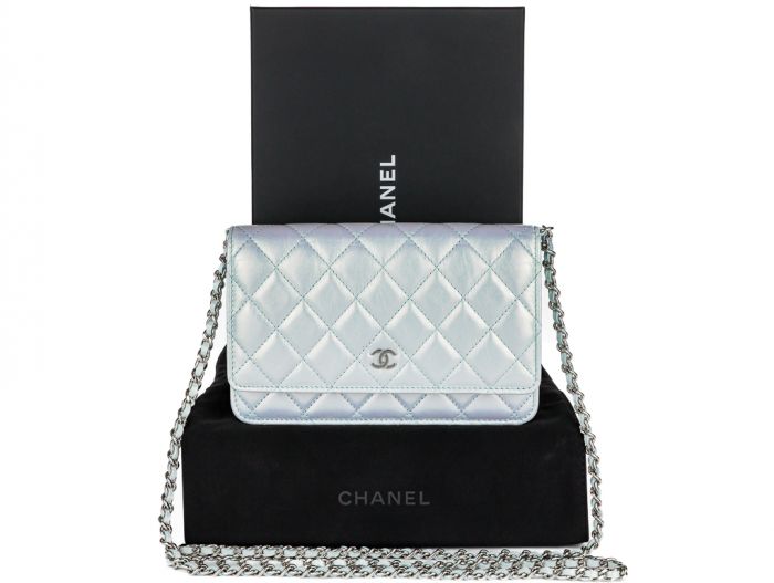 Chanel Iridescent Lambskin Wallet on Chain Bag - Image 6