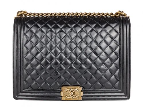 Chanel Large Black Leather Boy Flap Bag