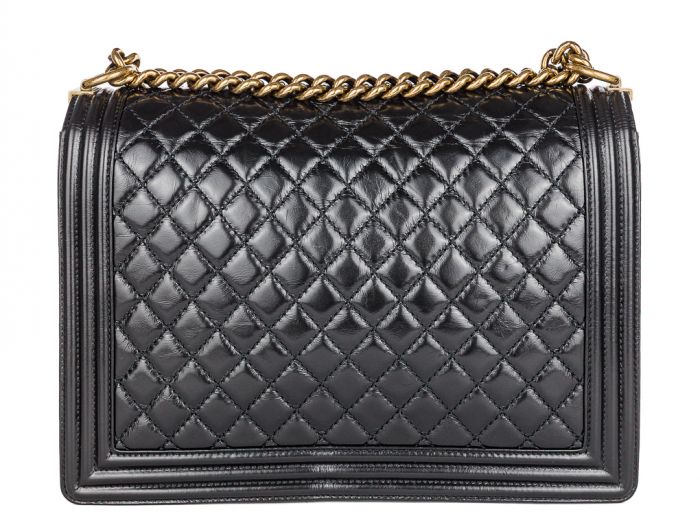 Chanel Large Black Leather Boy Flap Bag - Image 5