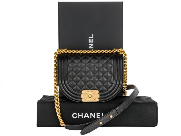Chanel Small Black Quilted Caviar Boy Messenger Bag - Image 6
