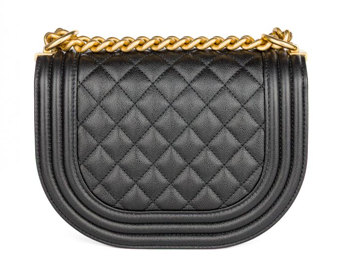Chanel Small Black Quilted Caviar Boy Messenger Bag - Image 5