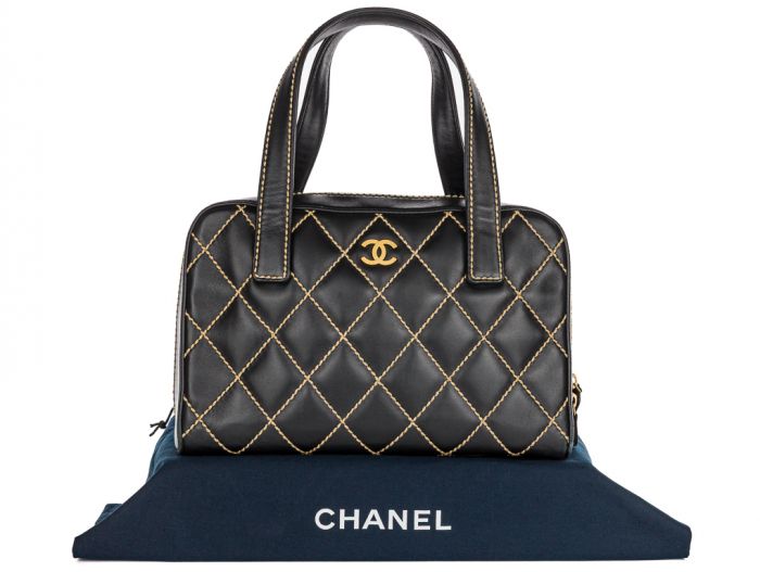 Chanel Wildstitch Black Leather Tote Bag - Image 6