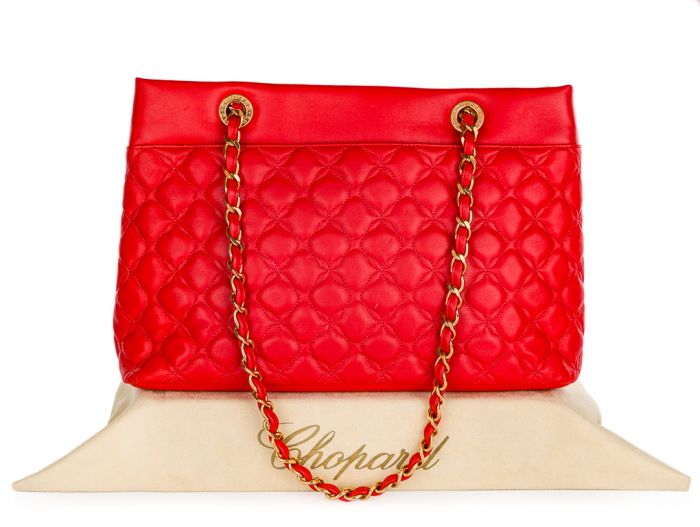 Chopard Red Leather Quilted Shoulder Bag - Image 6