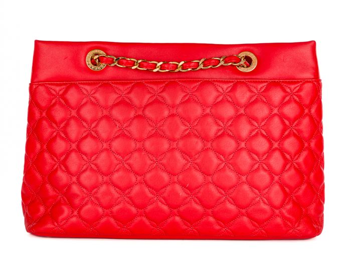 Chopard Red Leather Quilted Shoulder Bag