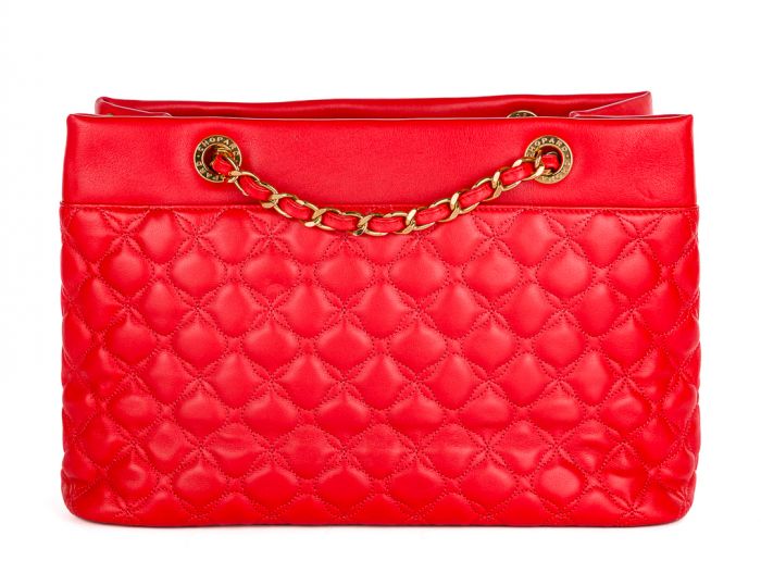 Chopard Red Leather Quilted Shoulder Bag - Image 5