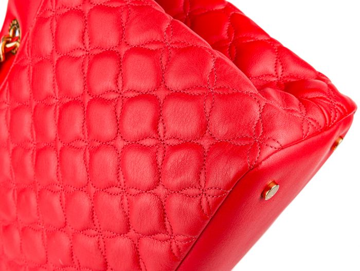 Chopard Red Leather Quilted Shoulder Bag - Image 3