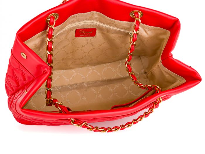 Chopard Red Leather Quilted Shoulder Bag - Image 4