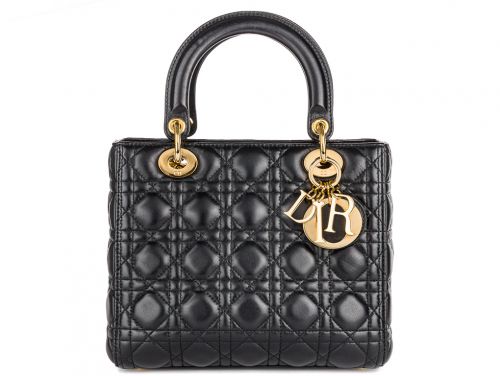 Christian Dior Black Cannage Lady Dior Bag