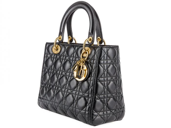 Christian Dior Black Cannage Lady Dior Bag - Image 2