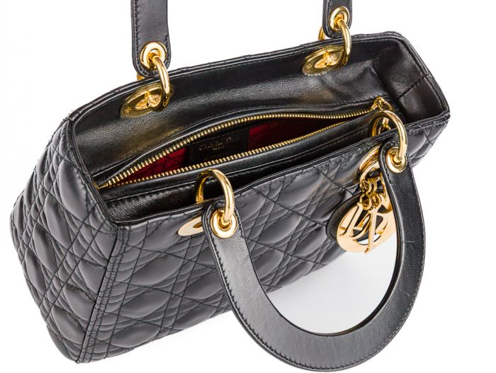 Christian Dior Black Cannage Lady Dior Bag - Image 4