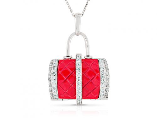 Diamond Bag Pendant Necklace