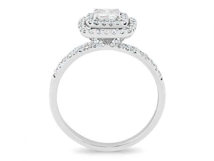 Diamond Princess Cut and Brilliant Round Diamond Ring (3)