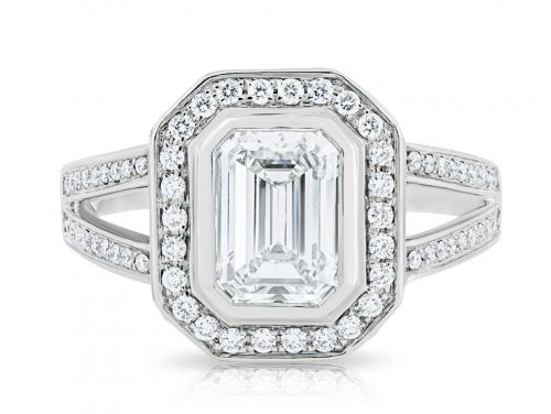 Emerald Cut Diamond Ring with Halo (1)