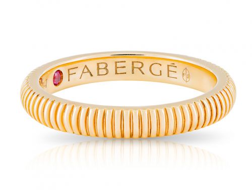 Fabergé Fluted Ring with Ruby