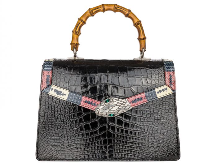 Gucci Alligator Top Handle with Shoulder Strap Bag