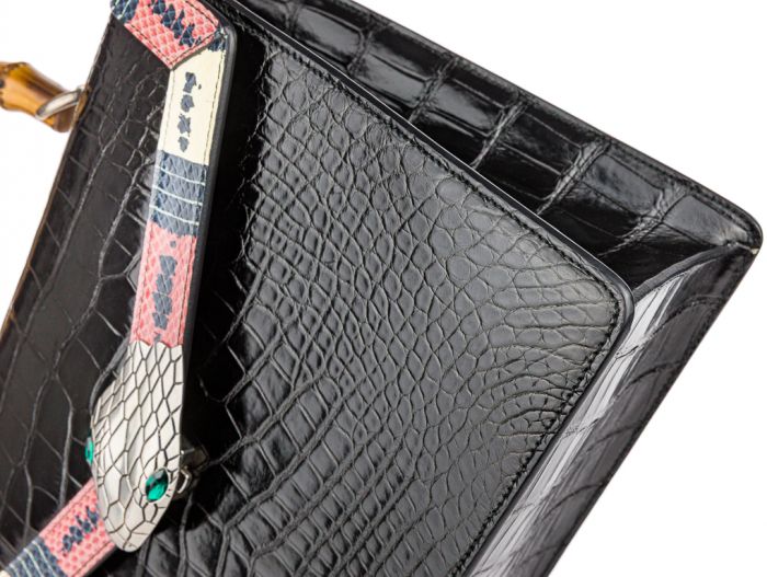 Gucci Alligator Top Handle with Shoulder Strap Bag - Image 3
