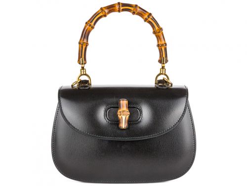 Gucci Black Bamboo 1947 Small Leather Bag