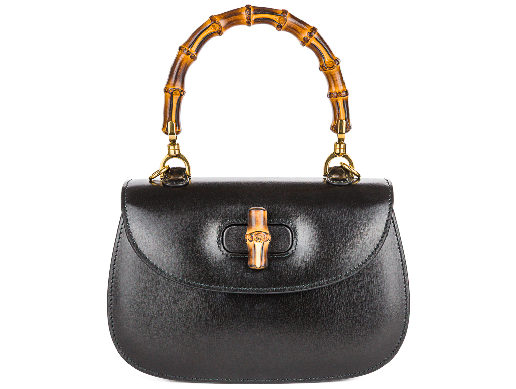 Gucci Black Bamboo 1947 Small Leather Bag
