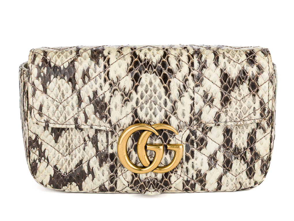 Gucci GG Mini Marmont Matelasse Python Bag