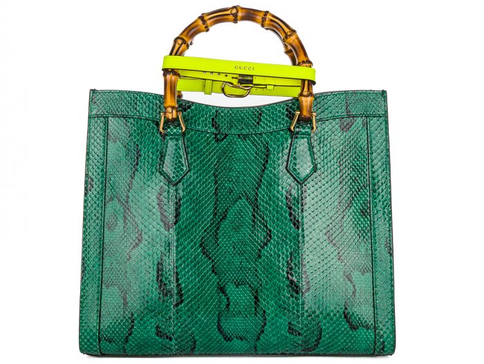 Gucci Green Diana Python Medium Tote Bag - Image 5