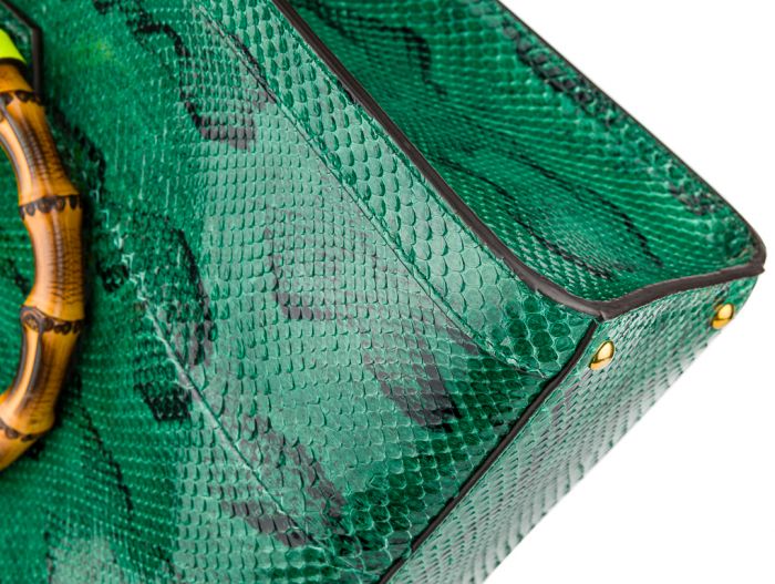 Gucci Green Diana Python Medium Tote Bag - Image 3
