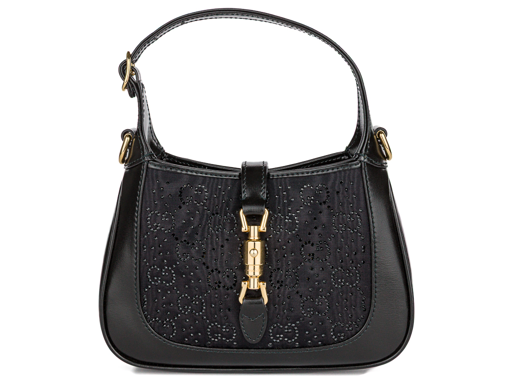 Gucci Jackie 1961 Crystals Mini Black Bag