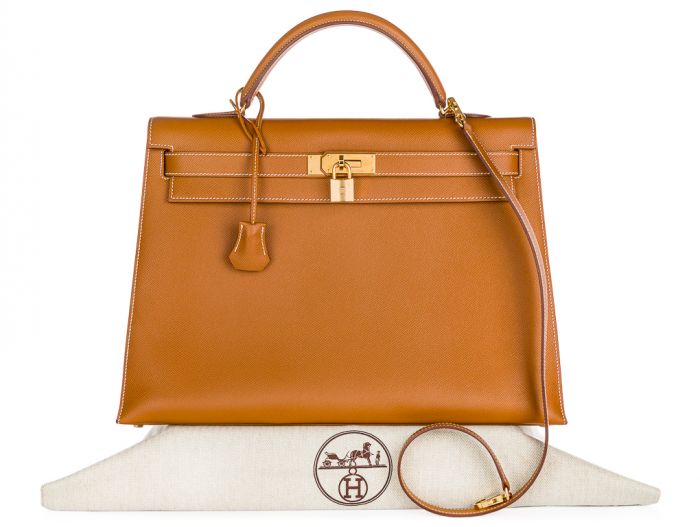 Hermès Gold Tone Kelly 40 Bag - Image 7