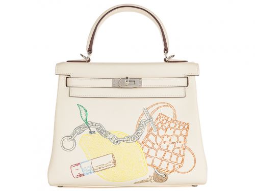 Hermès Kelly 25 In And Out Swift Leather Handbag