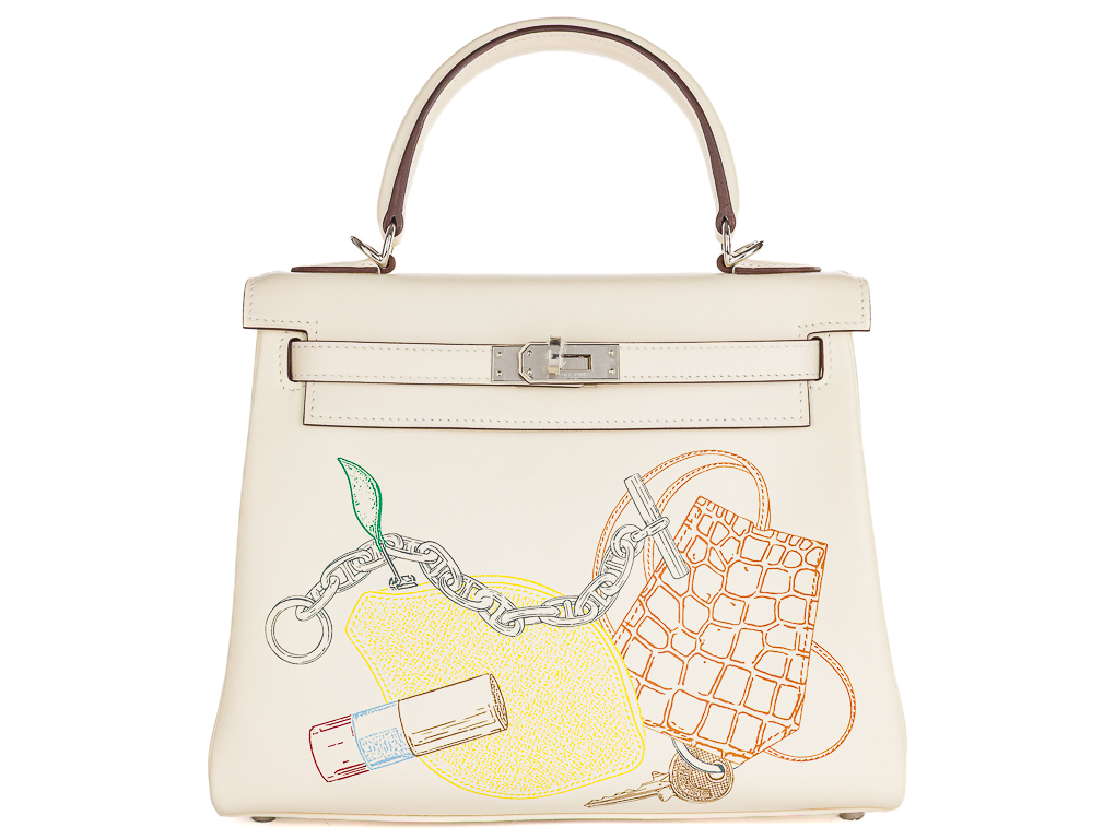 Hermès Kelly 25 In And Out Swift Leather Handbag