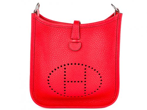 Hermes Mini Evelyne Red Leather Bag