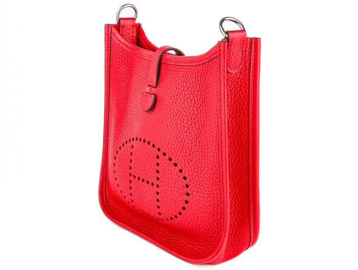 Hermes Mini Evelyne Red Leather Bag - Image 2