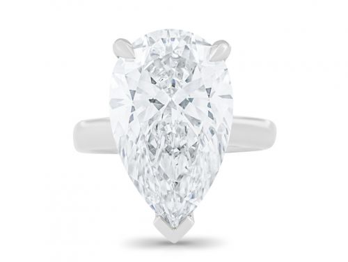 Laboratory Grown 10.41ct Pear Cut Diamond Ring in Platinum (1)