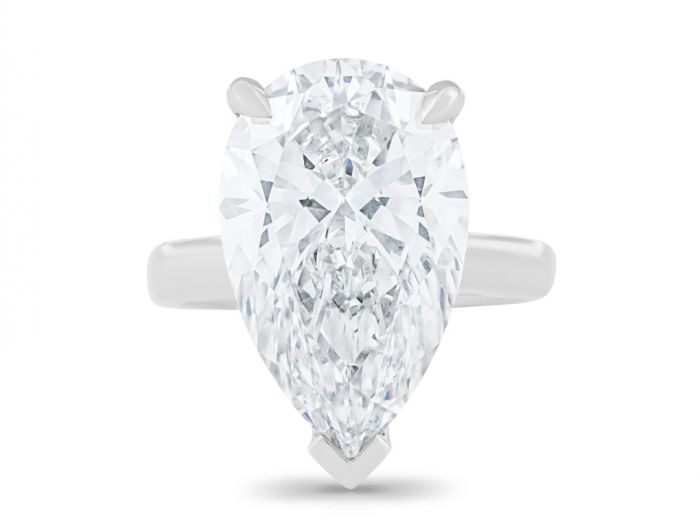 Laboratory Grown 10.41ct Pear Cut Diamond Ring in Platinum (1)