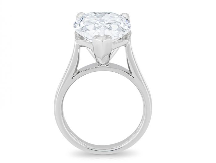 Laboratory Grown 10.41ct Pear Cut Diamond Ring in Platinum (3)