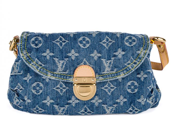 Louis Vuitton Blue Monogram Denim Pleaty Handbag