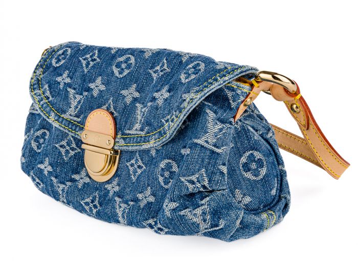 Louis Vuitton Blue Monogram Denim Pleaty Handbag - Image 2