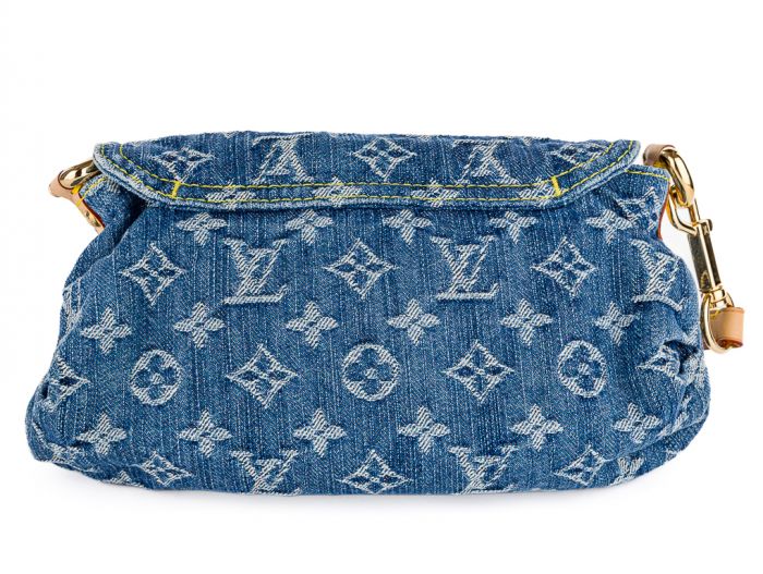 Louis Vuitton Blue Monogram Denim Pleaty Handbag - Image 5