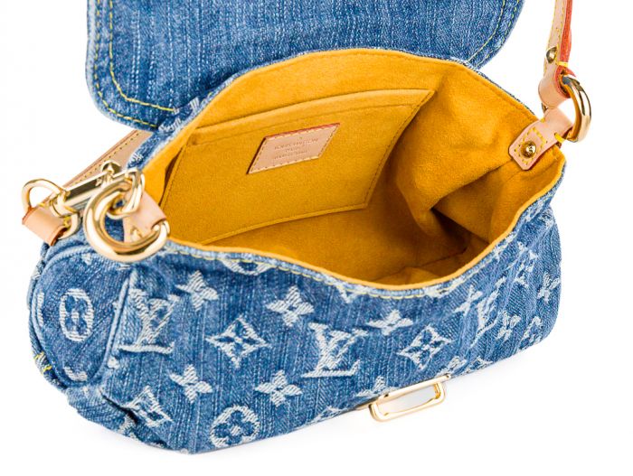 Louis Vuitton Blue Monogram Denim Pleaty Handbag - Image 4