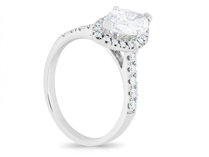 Marquise Diamond Ring with Halo - Image 2