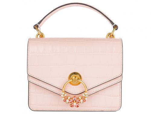 Mulberry Pink Harlow Jewelled Croc Embossed Pink Leather Bag