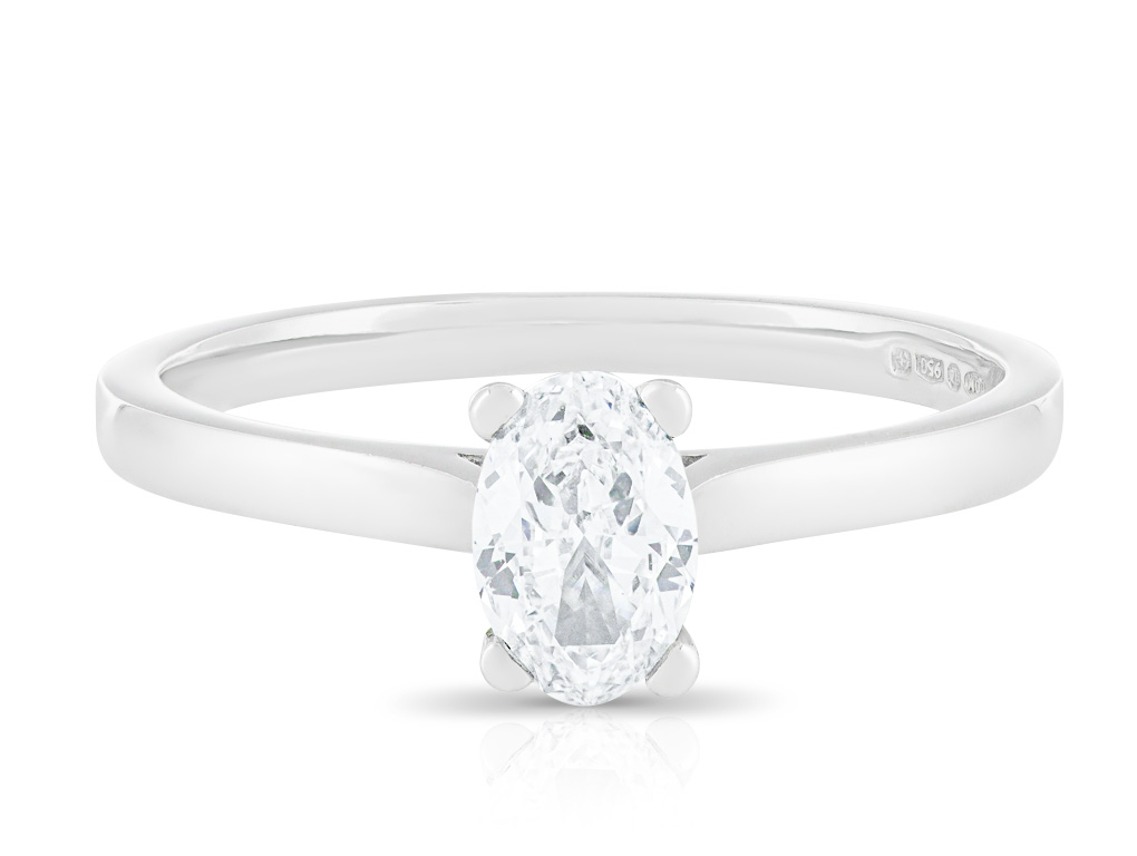 Oval Cut Diamond Ring in Platinum