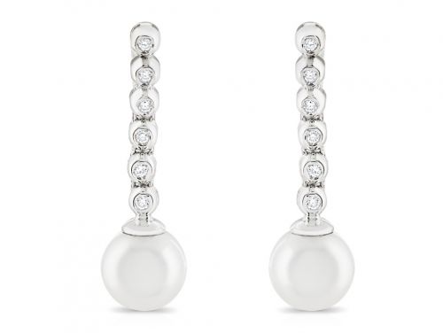 Pearl & Diamond Drop Earrings (1)