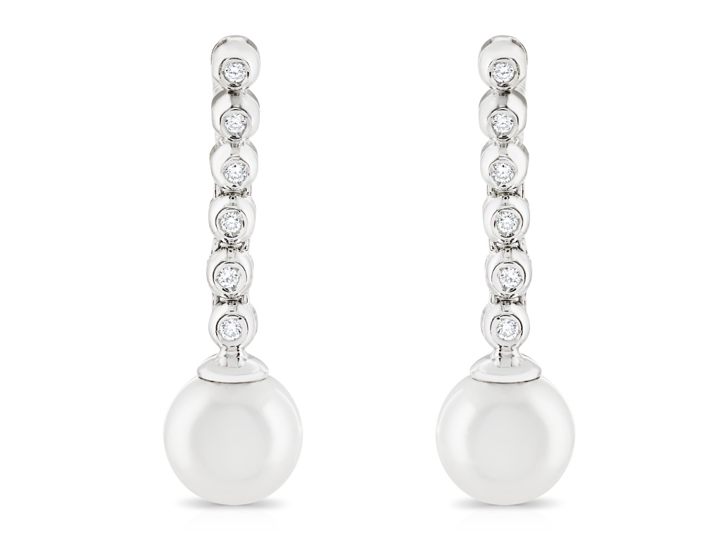 Pearl & Diamond Drop Earrings (1)