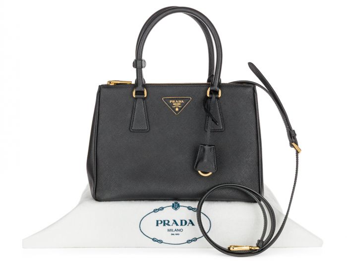 Prada Medium Saffiano Black Leather Bag - Image 6