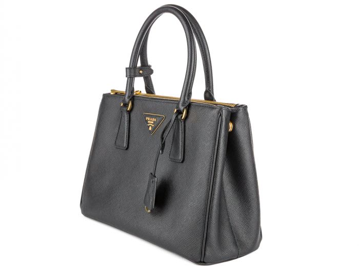 Prada Medium Saffiano Black Leather Bag - Image 2