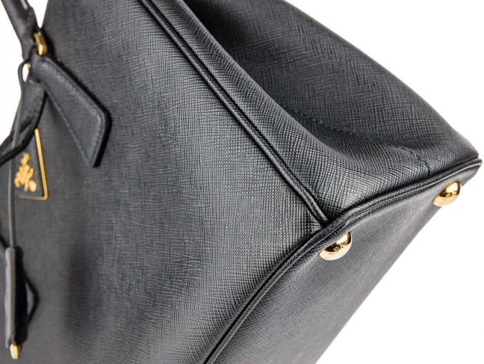 Prada Medium Saffiano Black Leather Bag - Image 3