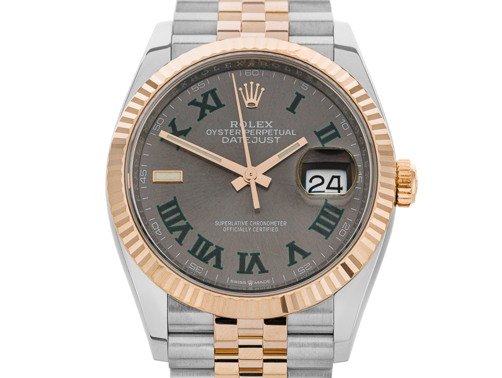 Rolex Datejust 36mm Steel & Rose Gold Wimbledon Watch