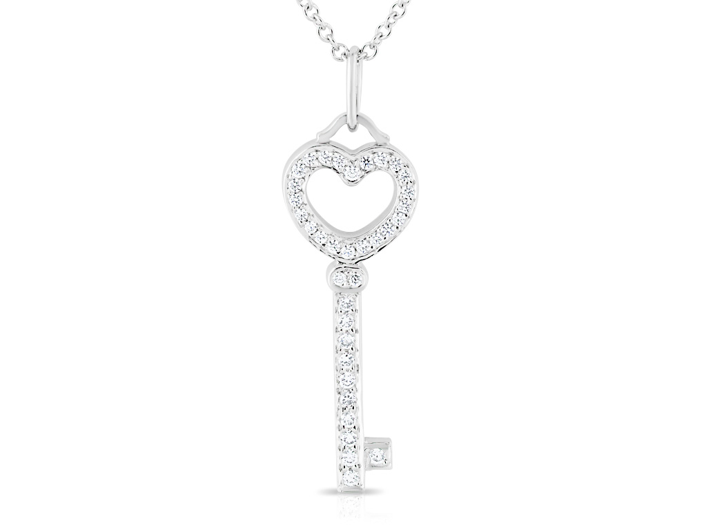 Tiffany & Co Diamond Heart Key Necklace (1)