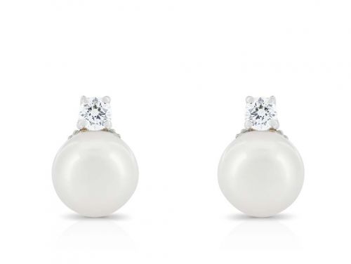 Tiffany & Co Signature Pearl and Diamond Earrings