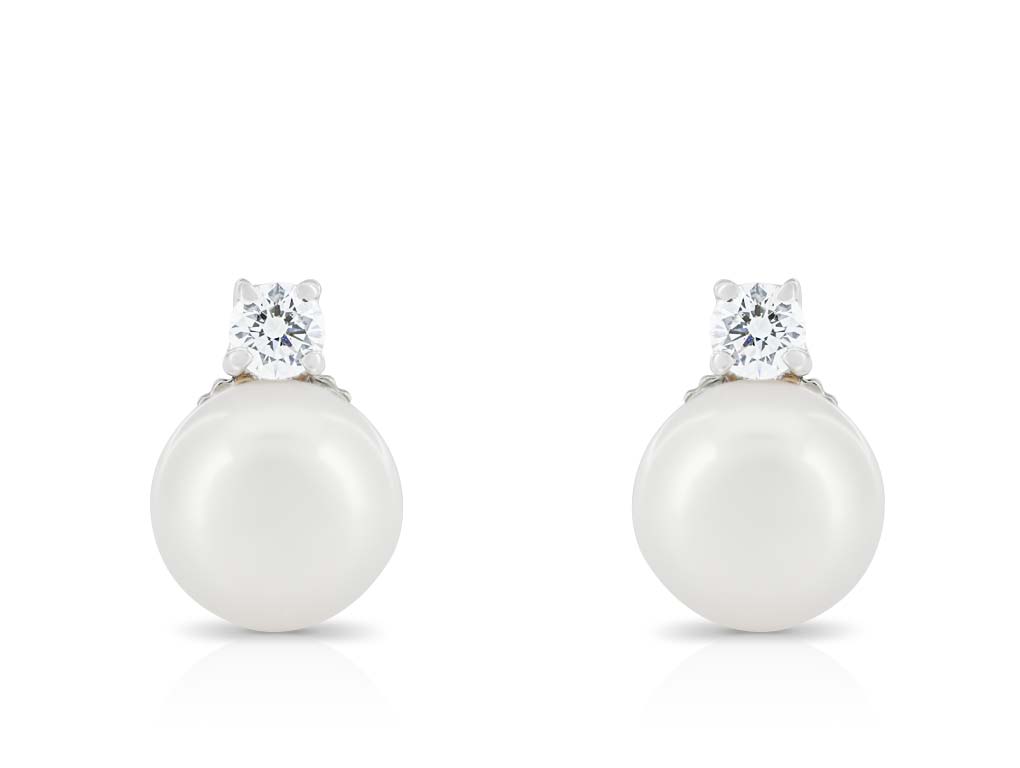 Tiffany & Co Signature Pearl and Diamond Earrings
